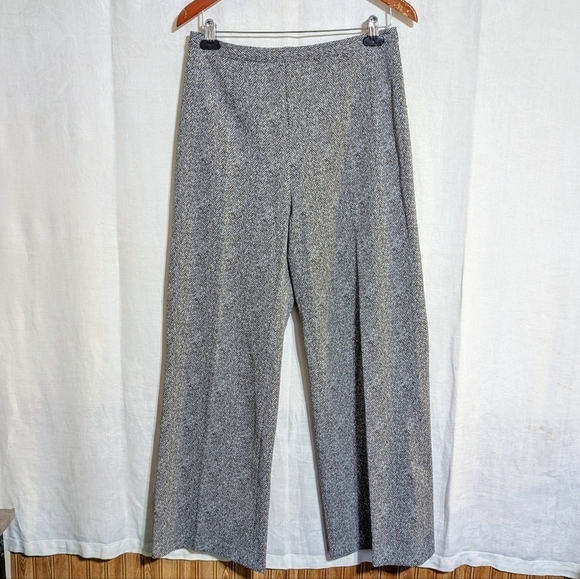 Handmade Pants - Handmade Grey Herringbone High Rise Straight Leg Pants Size 30